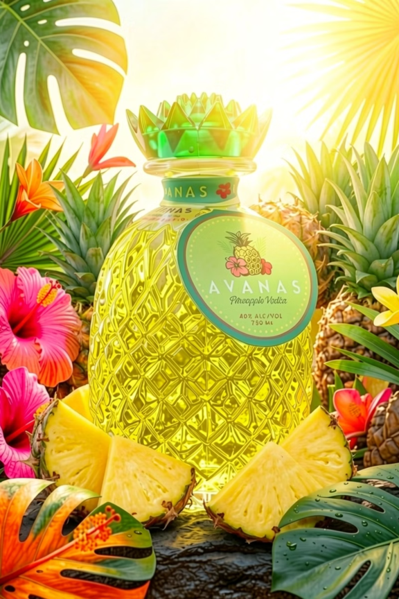 Avanas Pineapple Vodka bottle